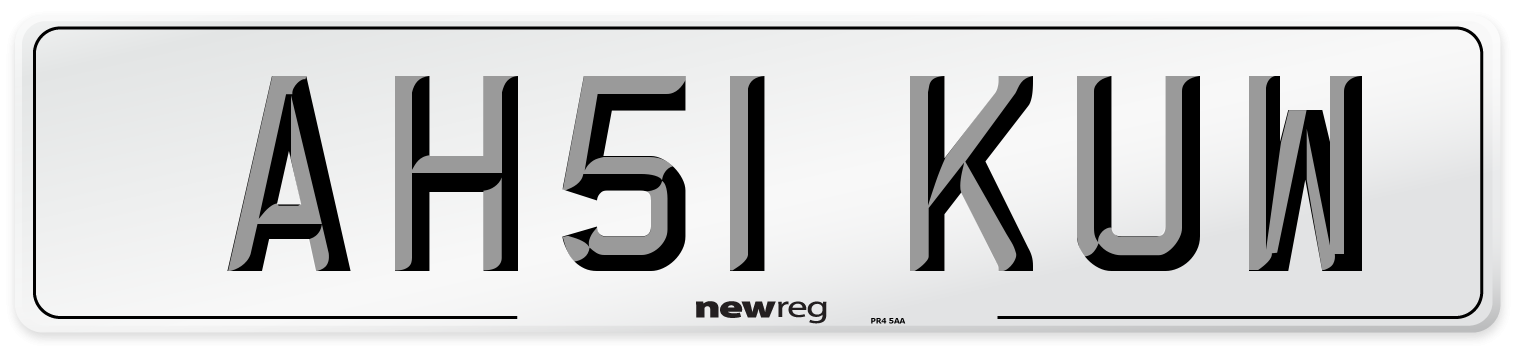 AH51 KUW Number Plate from New Reg